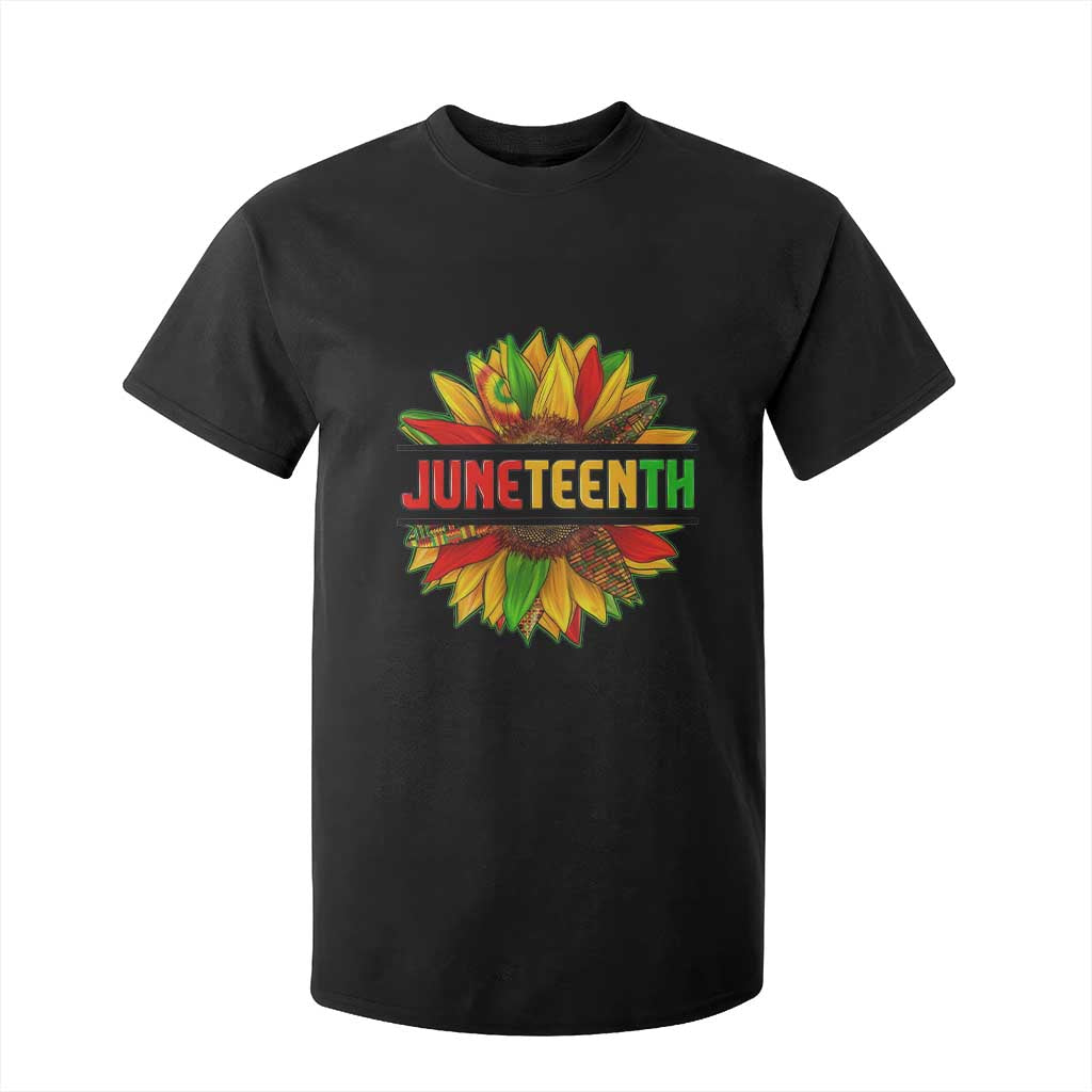 Juneteenth T Shirt For Kid Sunflower with Fist Black History TS01 Black Print Your Wear