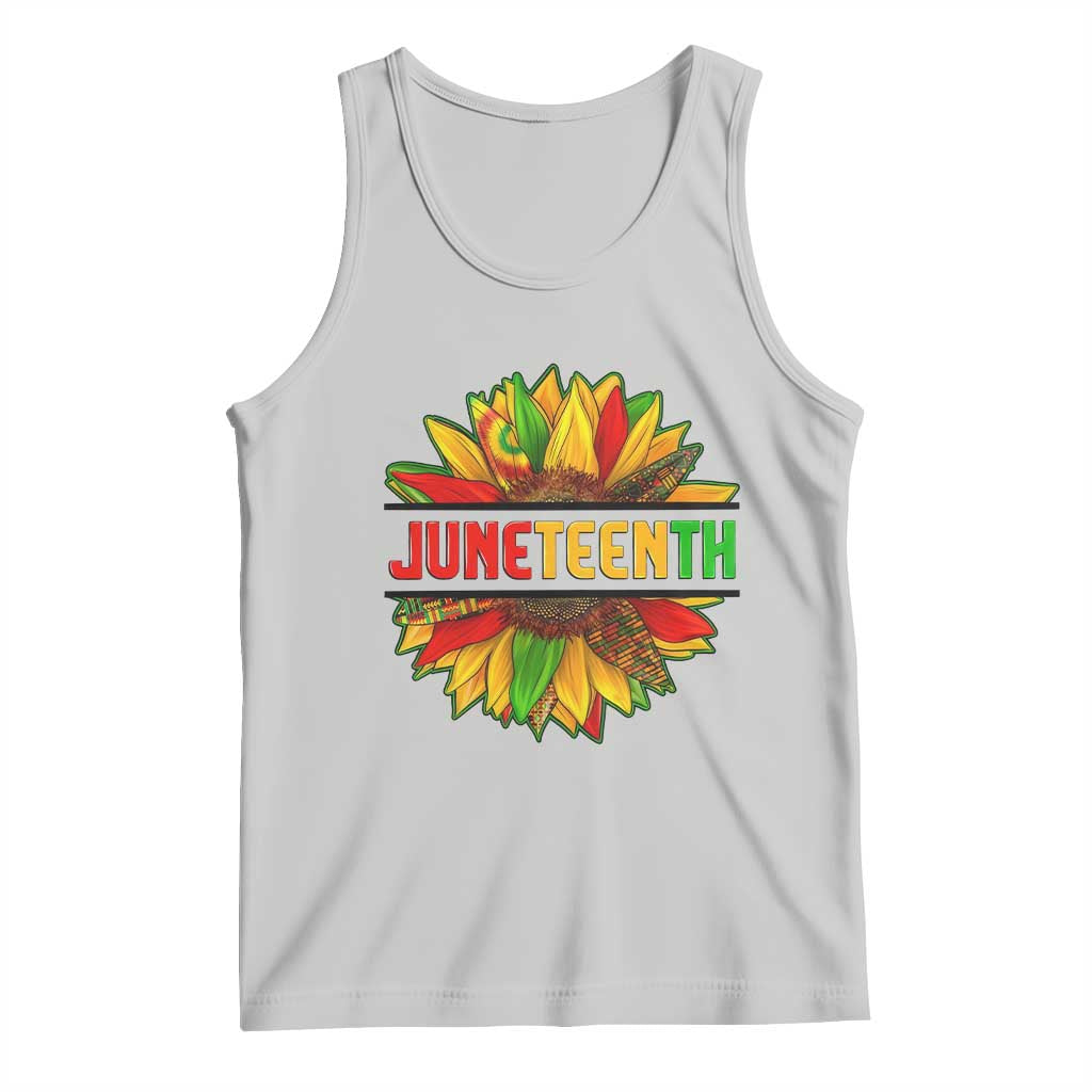 Juneteenth Tank Top Sunflower with Fist Black History TS01 Ash Print Your Wear