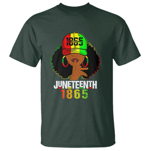 Queen Afro T Shirt Juneteenth 1865 TS01 Dark Forest Green Printyourwear