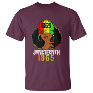 Queen Afro T Shirt Juneteenth 1865 TS01 Maroon Printyourwear