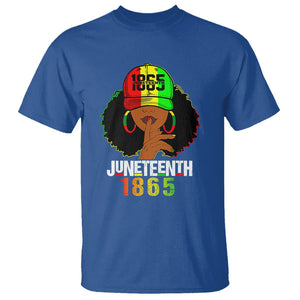 Queen Afro T Shirt Juneteenth 1865 TS01 Royal Blue Printyourwear