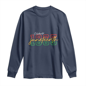 Black History Pride Long Sleeve Shirt Celebrate Juneteenth 1865 TS01 Navy Print Your Wear