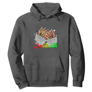 Queen Afro Hoodie Juneteenth 1865 TS01 Dark Heather Printyourwear