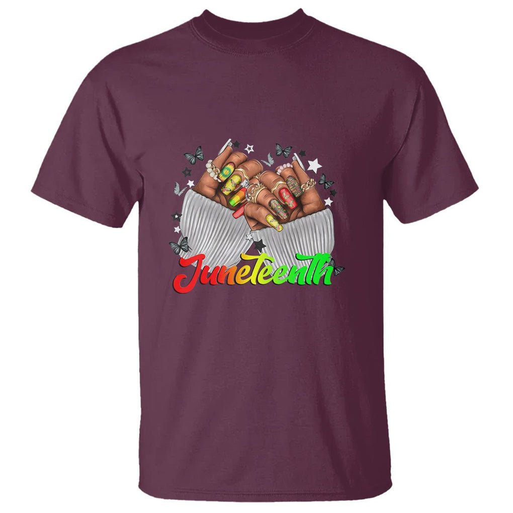 Queen Afro T Shirt Juneteenth 1865 TS01 Maroon Printyourwear