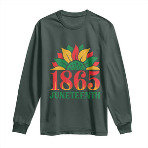 Juneteenth 1865 Sunflower Long Sleeve Shirt Celebrate African American Freedom Day TS01 Dark Forest Green Print Your Wear