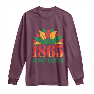 Juneteenth 1865 Sunflower Long Sleeve Shirt Celebrate African American Freedom Day TS01 Maroon Print Your Wear