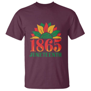 Sunflower T Shirt 1865 Juneteenth Celebrate African American Freedom Day for Women TS01 Maroon Printyourwear