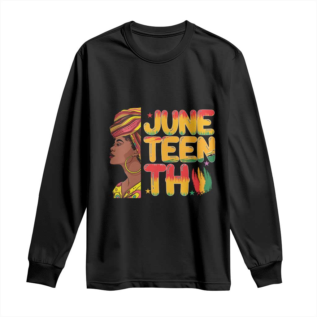 Juneteenth Black Woman Long Sleeve Shirt Black History African American Ladies TS01 Black Print Your Wear