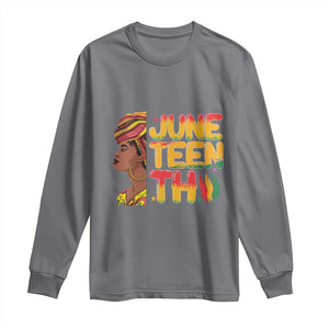 Juneteenth Black Woman Long Sleeve Shirt Black History African American Ladies TS01 Charcoal Print Your Wear