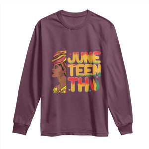 Juneteenth Black Woman Long Sleeve Shirt Black History African American Ladies TS01 Maroon Print Your Wear