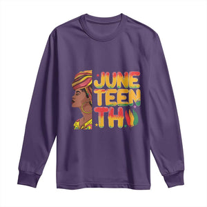 Juneteenth Black Woman Long Sleeve Shirt Black History African American Ladies TS01 Purple Print Your Wear