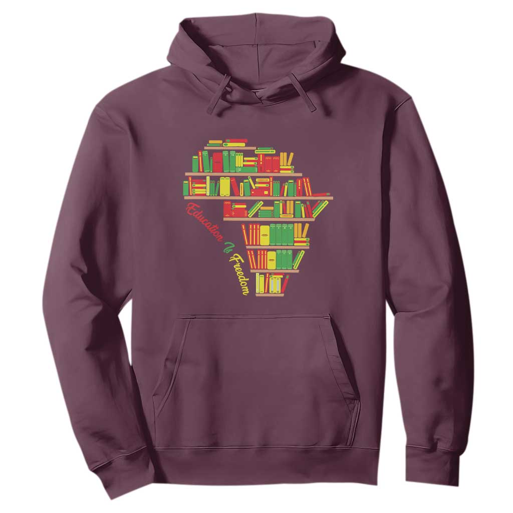 Juneteenth Hoodie Education Is Freedom TS01 Maroon Printyourwear