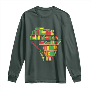 Education Is Freedom Long Sleeve Shirt African American History TS01 Dark Forest Green Print Your Wear