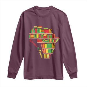 Education Is Freedom Long Sleeve Shirt African American History TS01 Maroon Print Your Wear