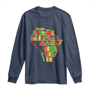 Education Is Freedom Long Sleeve Shirt African American History TS01 Navy Print Your Wear