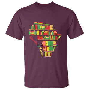 Juneteenth T Shirt Education Is Freedom TS01 Maroon Printyourwear