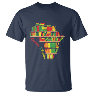 Juneteenth T Shirt Education Is Freedom TS01 Navy Printyourwear