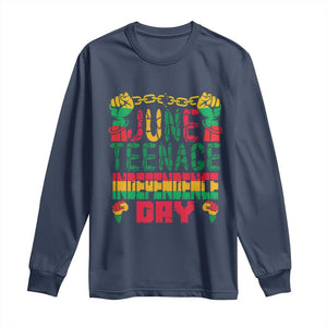 Juneteenth 1865 Independence Day Long Sleeve Shirt TS01 Navy Print Your Wear