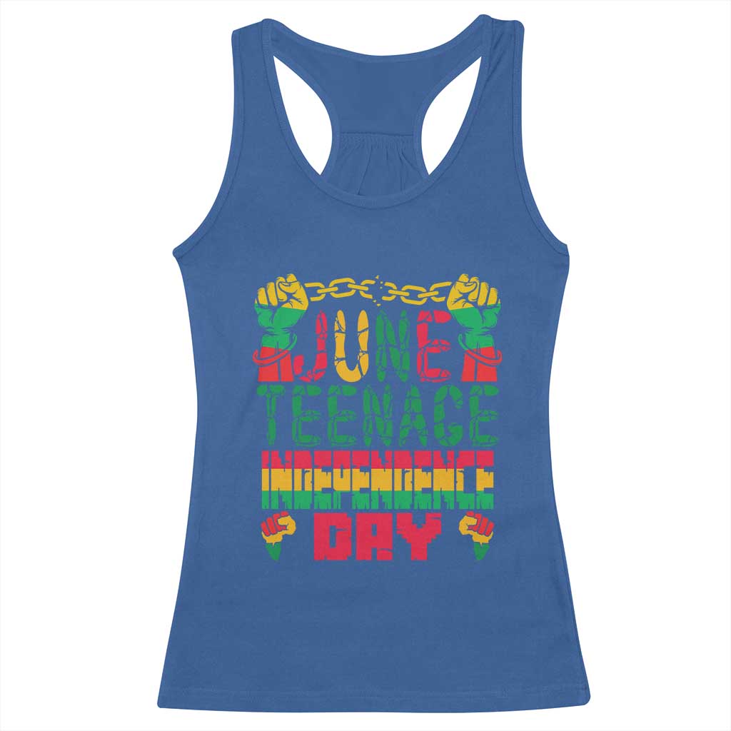 Juneteenth 1865 Independence Day Racerback Tank Top TS01 Royal Blue Print Your Wear