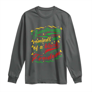 Black History Pride Long Sleeve Shirt Juneteenth Reminds Me Of a Black Freedom TS01 Dark Heather Print Your Wear