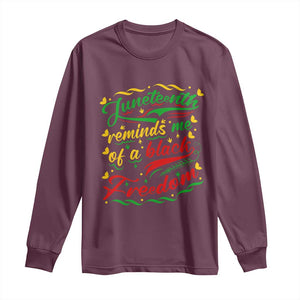 Black History Pride Long Sleeve Shirt Juneteenth Reminds Me Of a Black Freedom TS01 Maroon Print Your Wear