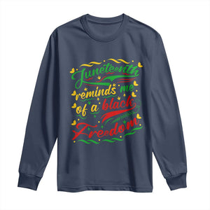 Black History Pride Long Sleeve Shirt Juneteenth Reminds Me Of a Black Freedom TS01 Navy Print Your Wear