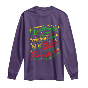 Black History Pride Long Sleeve Shirt Juneteenth Reminds Me Of a Black Freedom TS01 Purple Print Your Wear