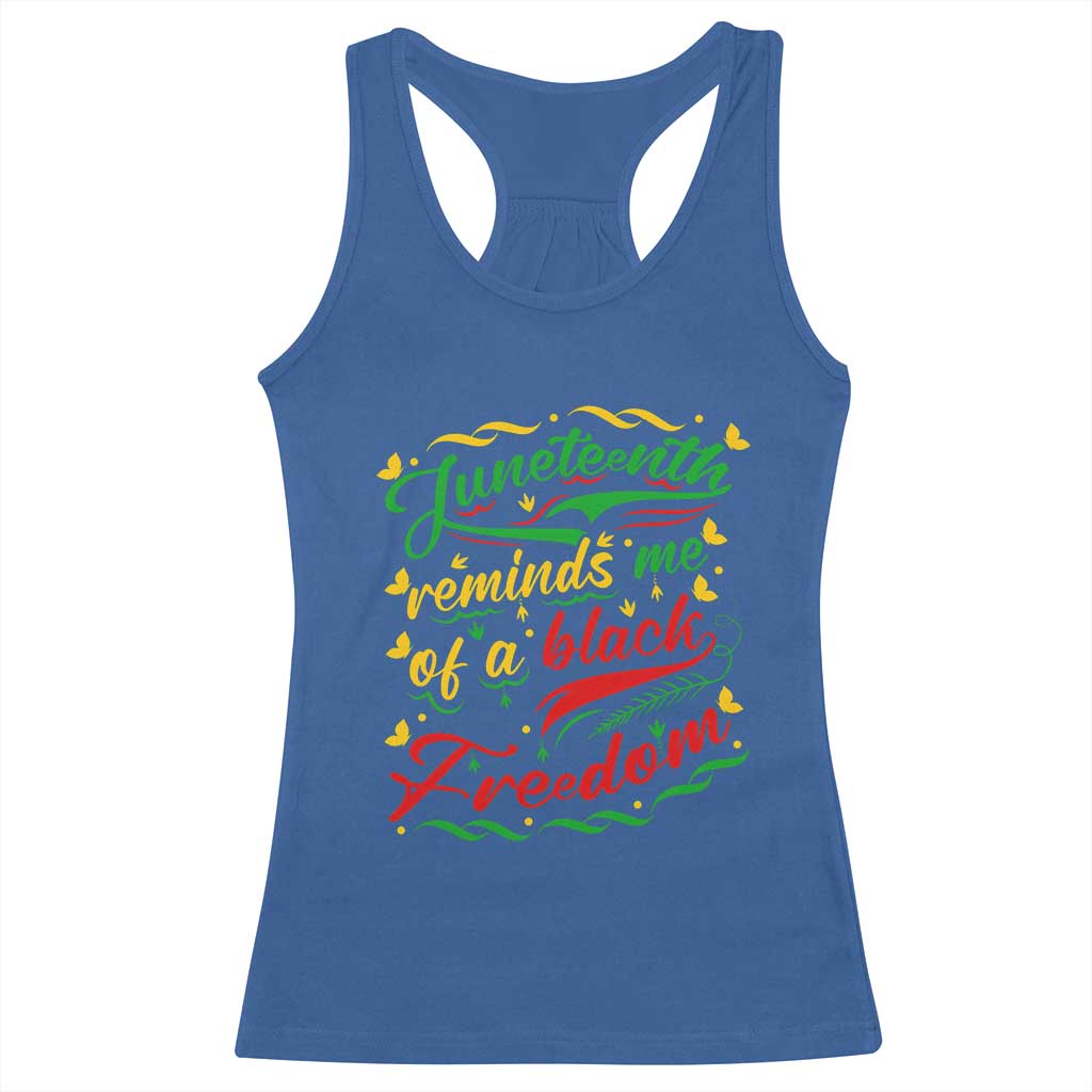 Black History Pride Racerback Tank Top Juneteenth Reminds Me Of a Black Freedom TS01 Royal Blue Print Your Wear