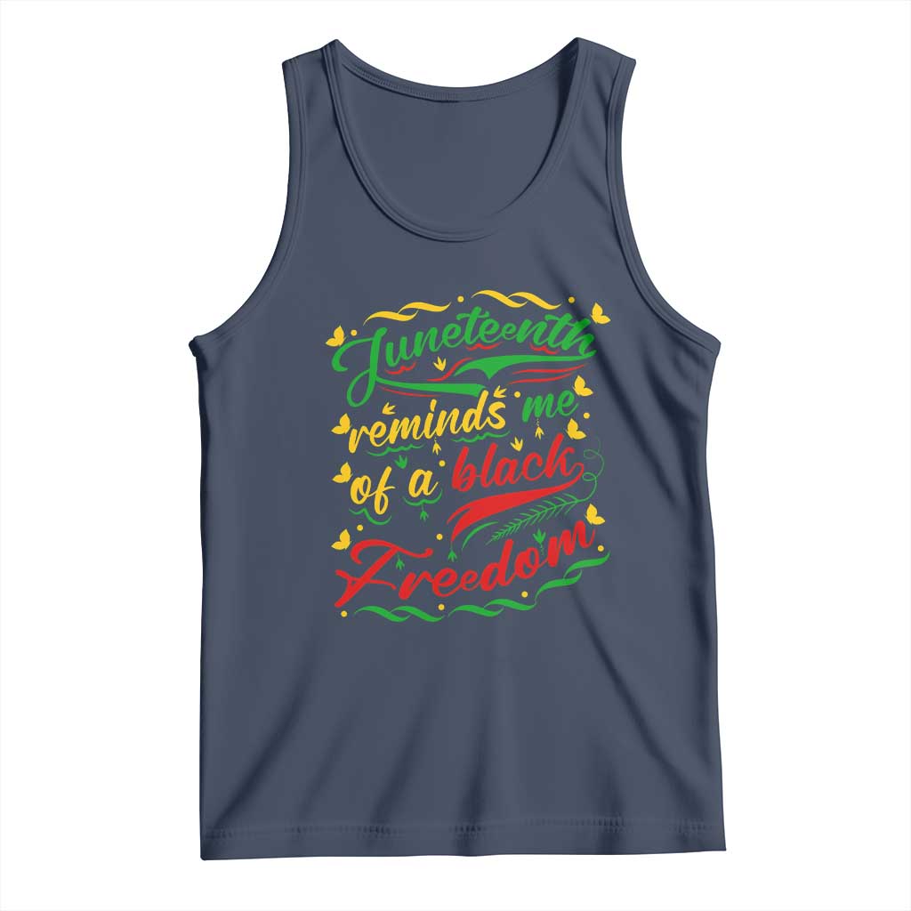 Black History Pride Tank Top Juneteenth Reminds Me Of a Black Freedom TS01 Navy Print Your Wear