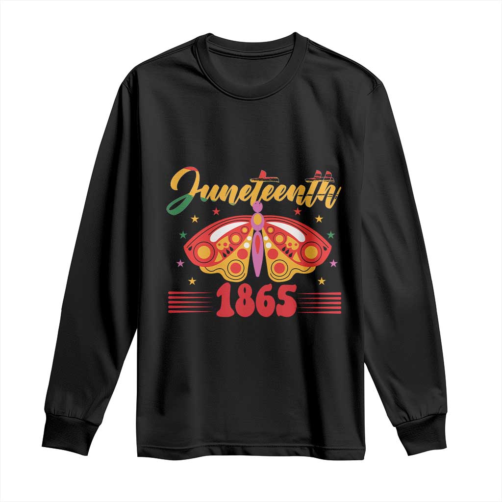 Juneteenth 1865 Butterfly Long Sleeve Shirt TS01 Black Print Your Wear