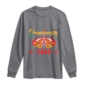 Juneteenth 1865 Butterfly Long Sleeve Shirt TS01 Charcoal Print Your Wear