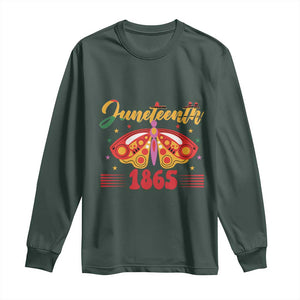 Juneteenth 1865 Butterfly Long Sleeve Shirt TS01 Dark Forest Green Print Your Wear