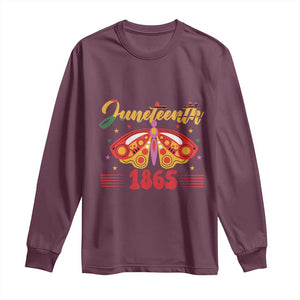 Juneteenth 1865 Butterfly Long Sleeve Shirt TS01 Maroon Print Your Wear