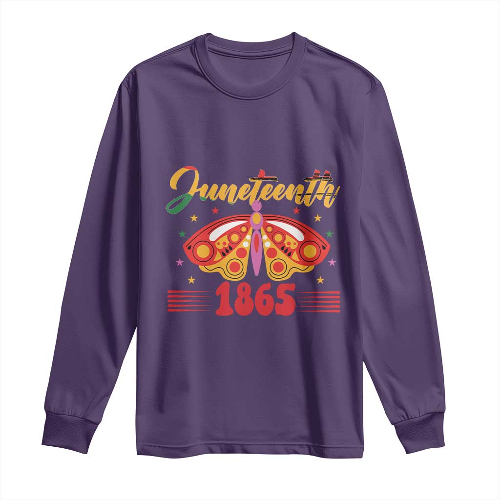 Juneteenth 1865 Butterfly Long Sleeve Shirt TS01 Purple Print Your Wear