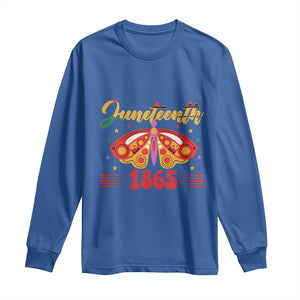 Juneteenth 1865 Butterfly Long Sleeve Shirt TS01 Royal Blue Print Your Wear