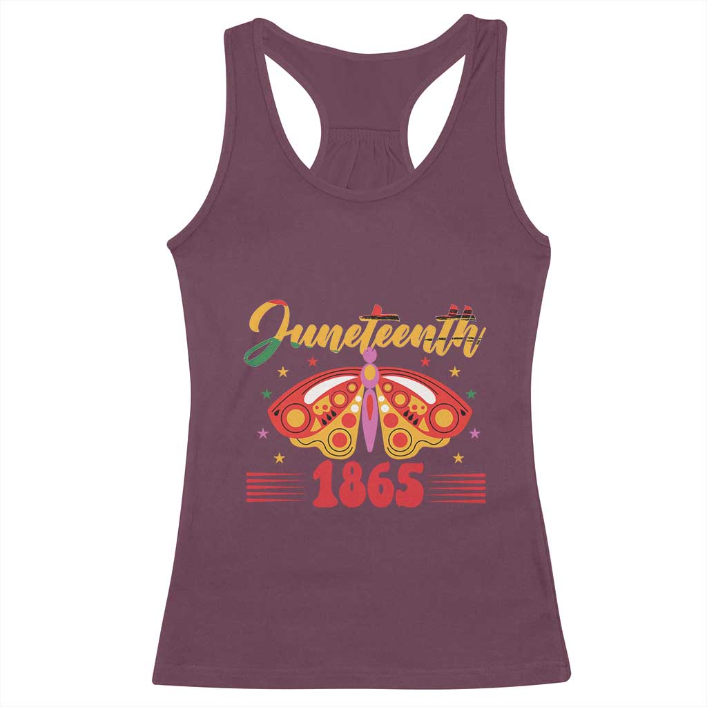 Juneteenth 1865 Butterfly Racerback Tank Top TS01 Maroon Print Your Wear