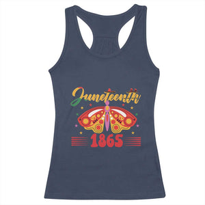 Juneteenth 1865 Butterfly Racerback Tank Top TS01 Navy Print Your Wear