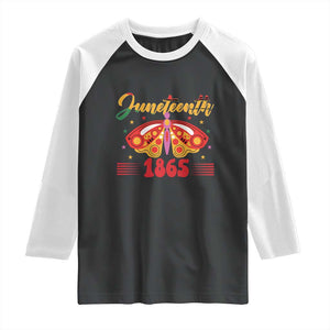 Juneteenth 1865 Butterfly Raglan Shirt TS01 Black White Print Your Wear