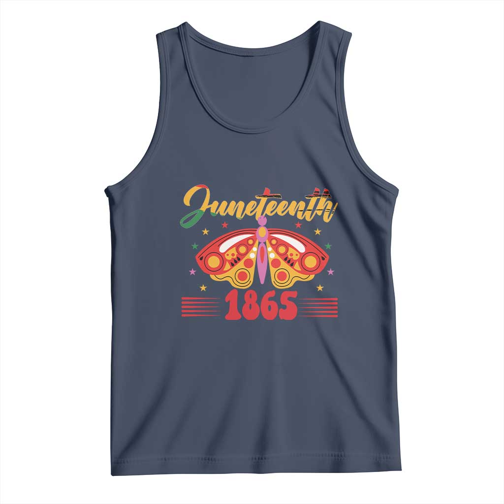 Juneteenth 1865 Butterfly Tank Top TS01 Navy Print Your Wear