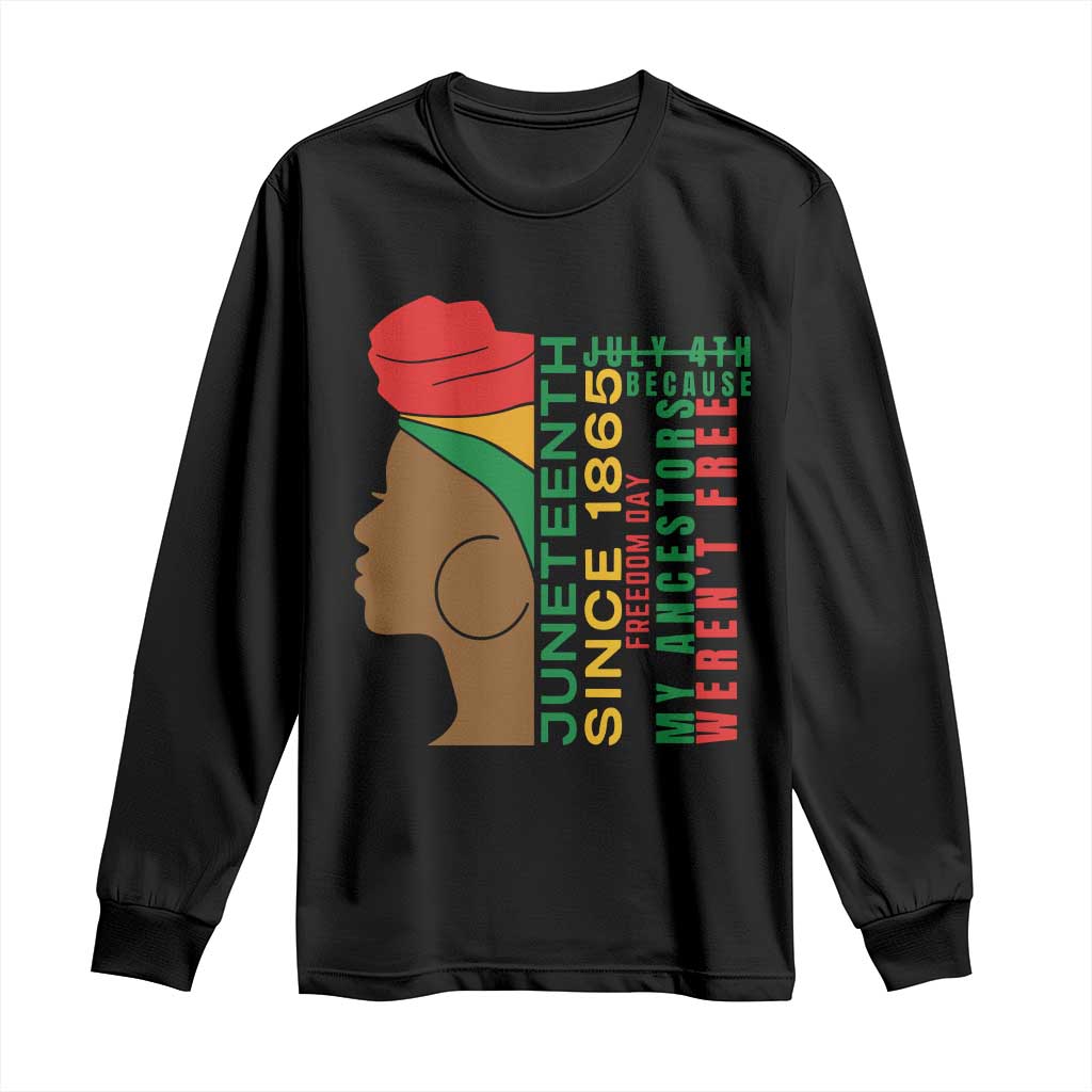 Juneteenth Since 1865 Long Sleeve Shirt My Ancestors Weren't Free TS01 Black Print Your Wear