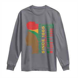 Juneteenth Since 1865 Long Sleeve Shirt My Ancestors Weren't Free TS01 Charcoal Print Your Wear