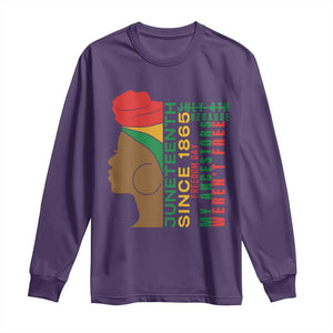 Juneteenth Since 1865 Long Sleeve Shirt My Ancestors Weren't Free TS01 Purple Print Your Wear