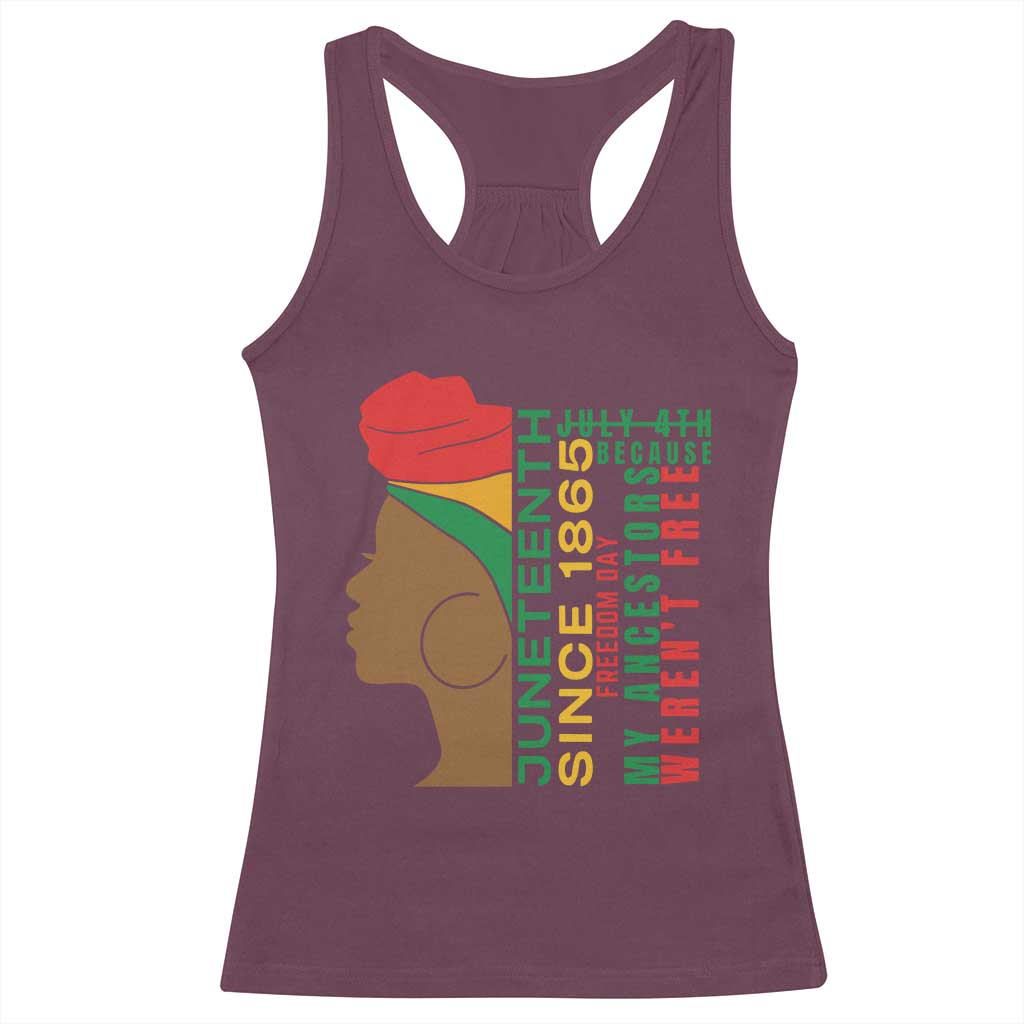 Juneteenth Since 1865 Racerback Tank Top My Ancestors Weren't Free TS01 Maroon Print Your Wear