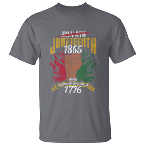 Juneteenth Since 1865 T Shirt My Ancestors Weren't Free In 1776 TS01 Charcoal Printyourwear