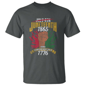 Juneteenth Since 1865 T Shirt My Ancestors Weren't Free In 1776 TS01 Dark Heather Printyourwear