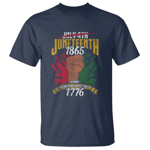 Juneteenth Since 1865 T Shirt My Ancestors Weren't Free In 1776 TS01 Navy Printyourwear