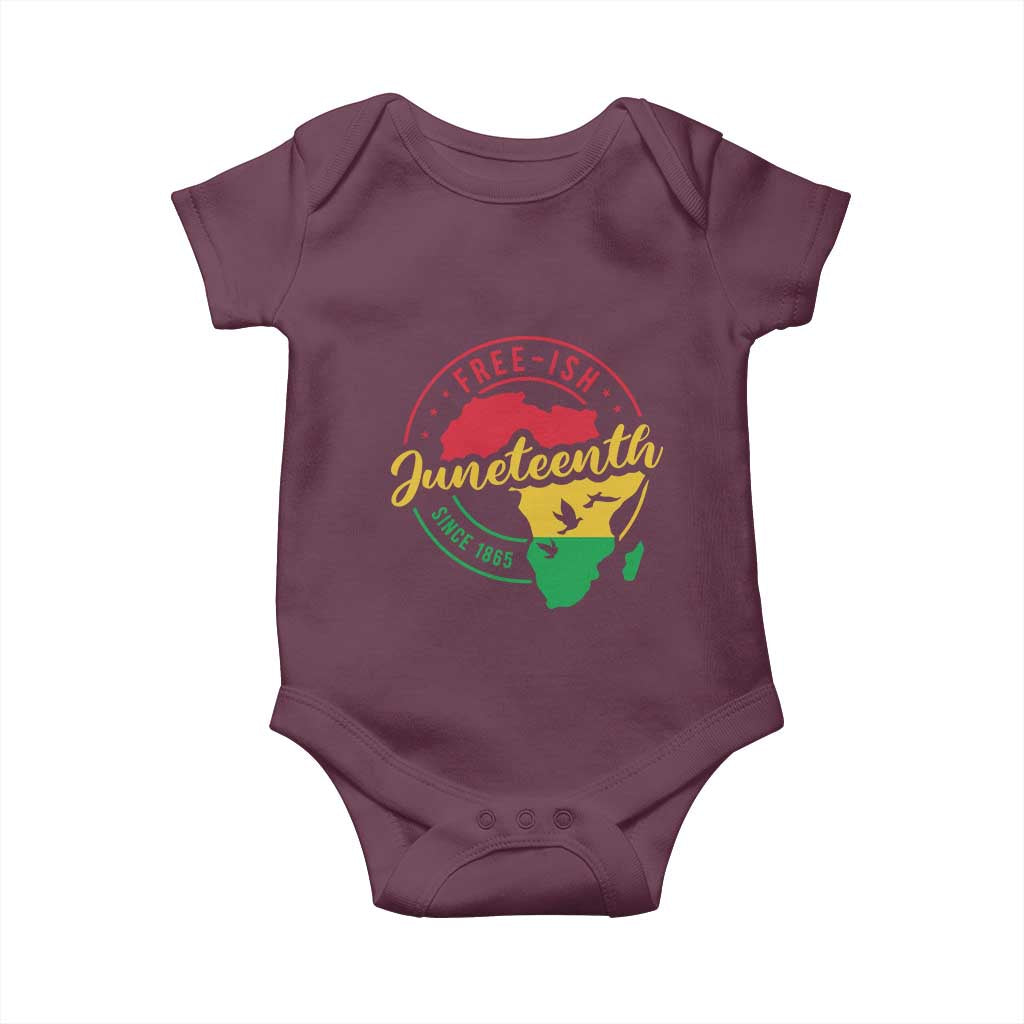 Free-ish Juneteenth Since 1865 Baby Onesie TS01 Maroon Print Your Wear