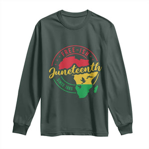 Free-ish Juneteenth Since 1865 Long Sleeve Shirt TS01 Dark Forest Green Print Your Wear