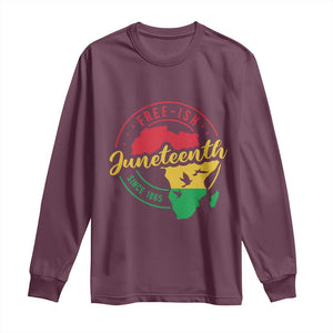 Free-ish Juneteenth Since 1865 Long Sleeve Shirt TS01 Maroon Print Your Wear