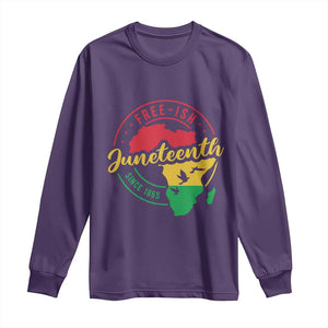 Free-ish Juneteenth Since 1865 Long Sleeve Shirt TS01 Purple Print Your Wear